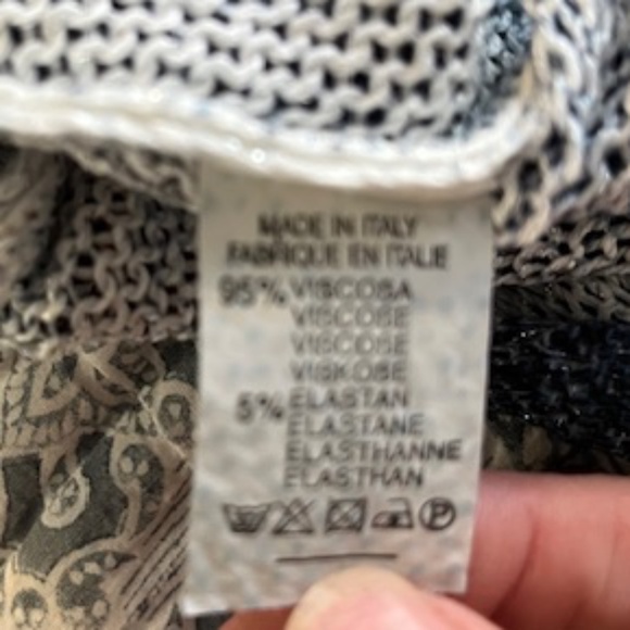 Free For Humanity Navy & Cream Metallic Drip Logo Pullover Sweater OS Oversized - Picture 7 of 10